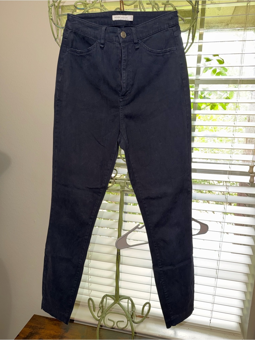 Peter Millar Black High-Rise Slim Pants